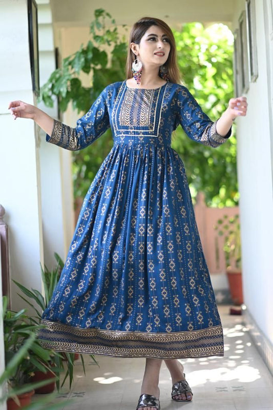 Janki Creation Floral Print Anarkali Kurtas