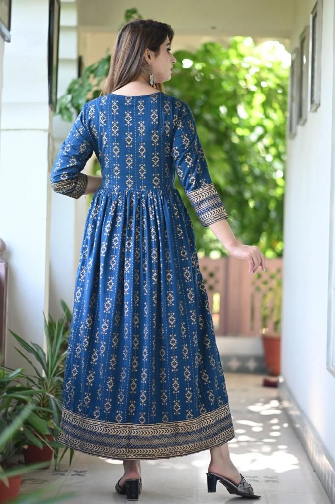 Janki Creation Floral Print Anarkali Kurtas